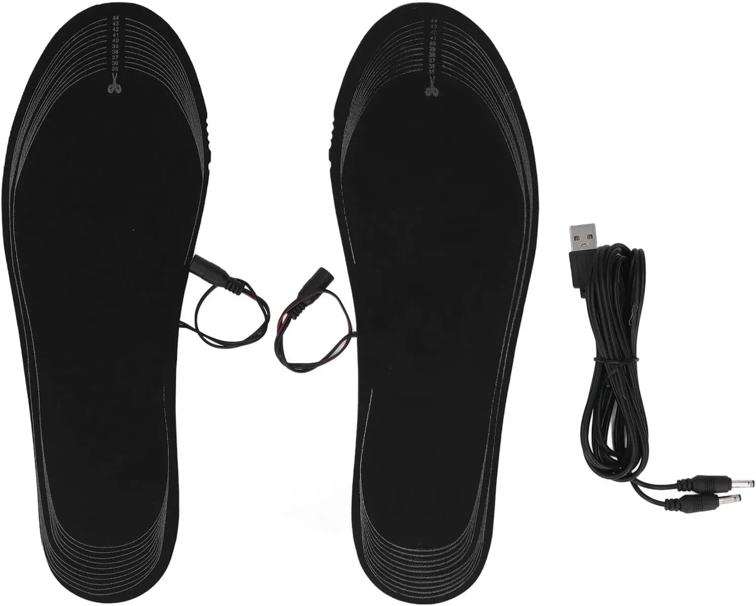 1 Pair Electric Heated Insole, USB Charging Heated Shoe Insole Warm Keeping Lightweight EVA Rechargeable Heated Insoles Winter Foot Warmer for Hunting, Fishing, Camping, 5V