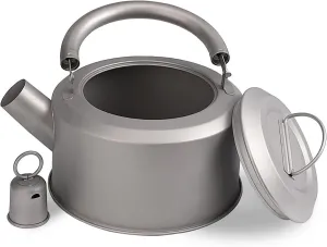 1200ml pure titanium teapot, outdoor cookware with filter cap, portable camping kettle,A