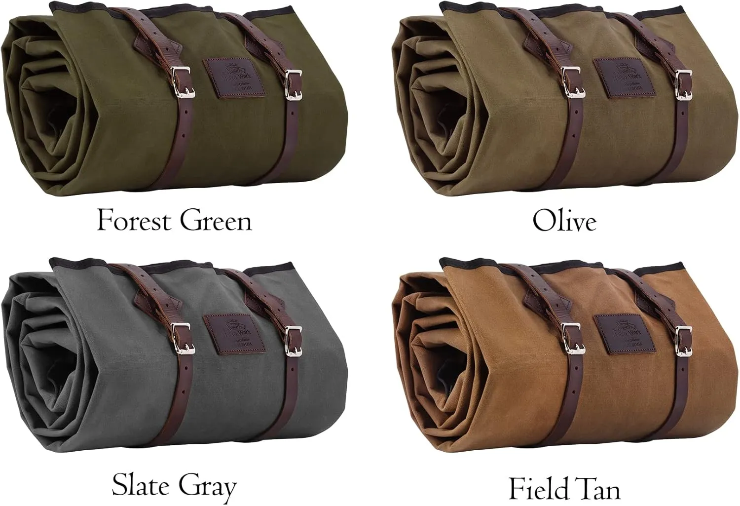 1844 Helko Werk Handmade Waxed Canvas Cowboy Bedroll - Camp Bed Roll w Leather Straps & Zipper-Waterproof-Sleeping Bag (Bedroll Forest Green) #F8761FG