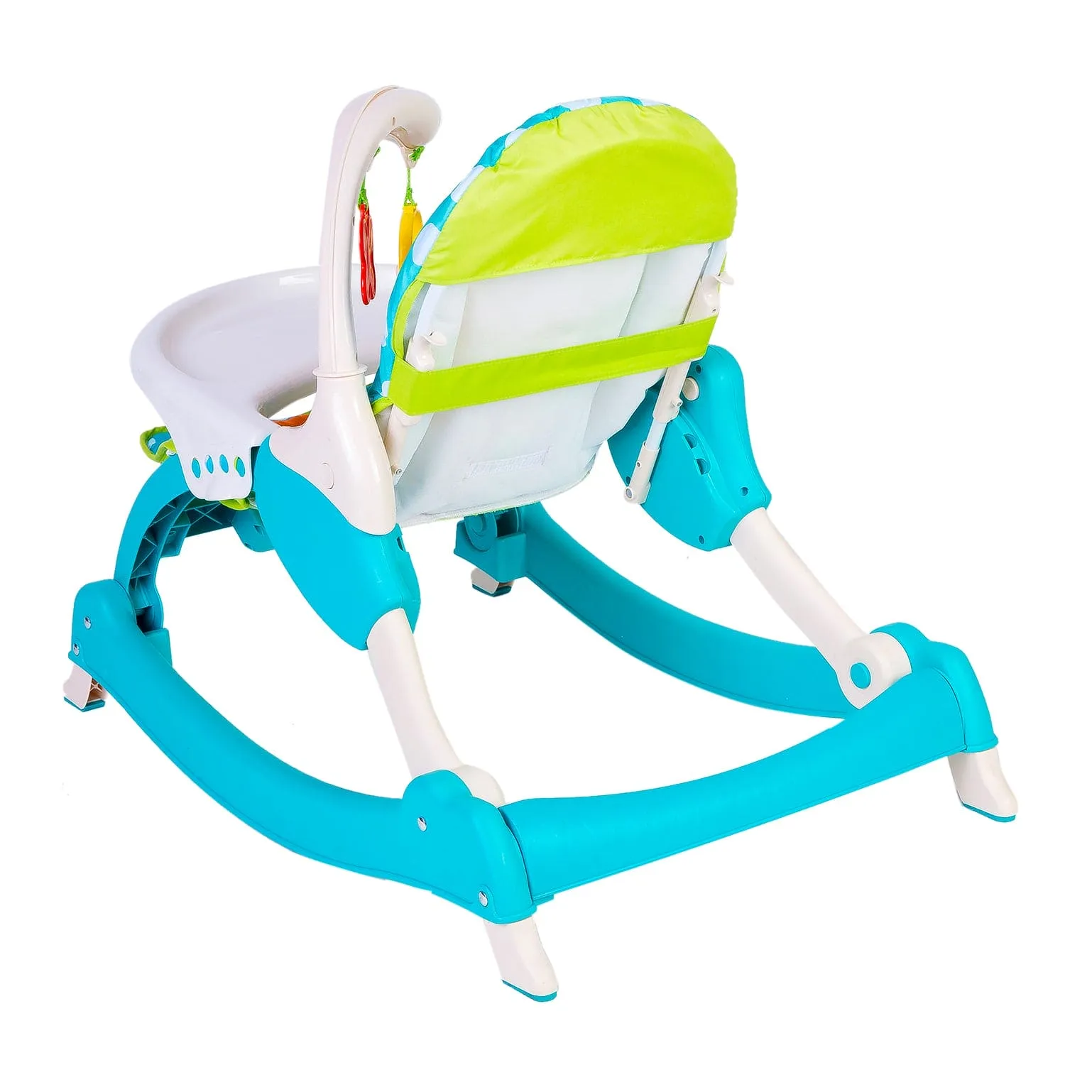 2 In 1 Rocker Cum Feeding Chair 20 Kg Polka Dot Blue
