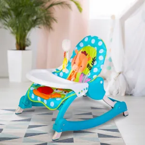 2 In 1 Rocker Cum Feeding Chair 20 Kg Polka Dot Blue