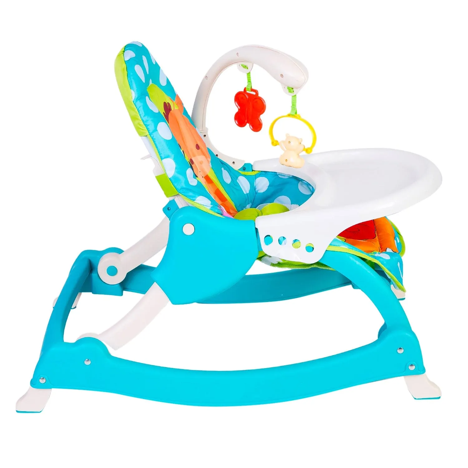 2 In 1 Rocker Cum Feeding Chair 20 Kg Polka Dot Blue