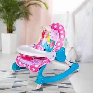 2 In 1 Rocker Cum Feeding Chair 20 Kg Polka Dot Pink