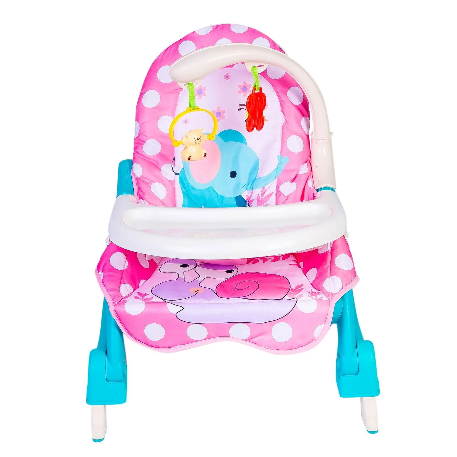 2 In 1 Rocker Cum Feeding Chair 20 Kg Polka Dot Pink