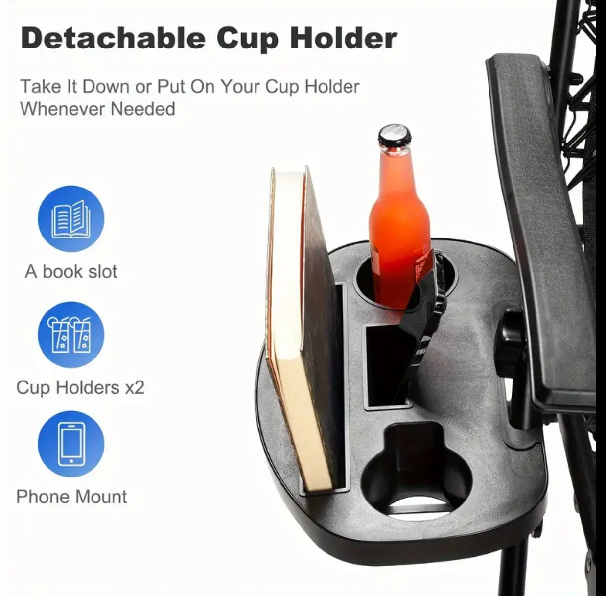 2 Pack Relaxing Chair For Outdoor Patio Pool Yard Camping Office, With Pillow And Cup Holder Tray - 4 Colors
