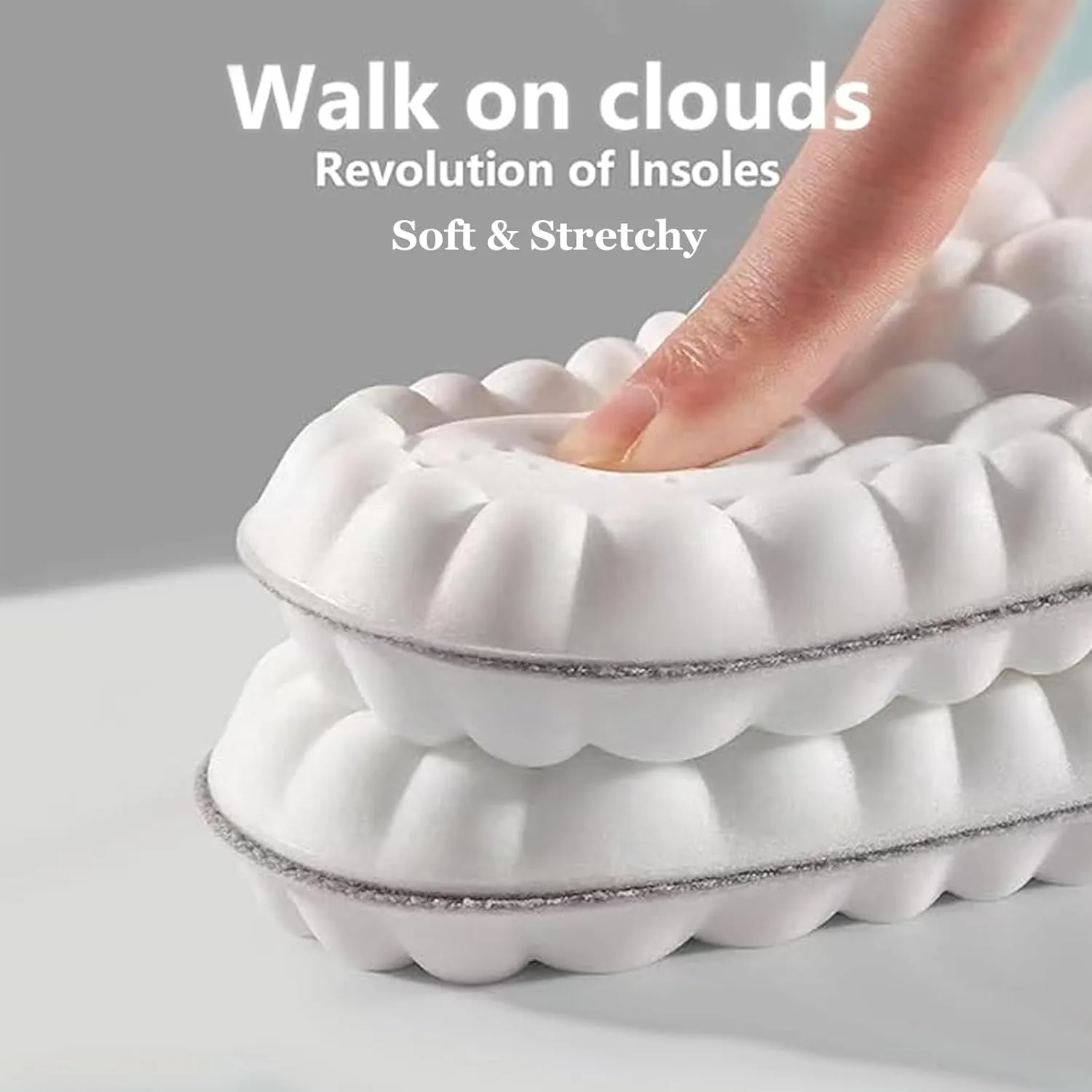 2 Pair 4D Cloud Technology Insole Super Soft Comfort Insoles | U-Shape Memory Foam Insoles, 4D Cloud Insole for Women Men Shock-Absorbing Foot Support Insoles (Orange, Men 9-10.5/Women 10.5-12)