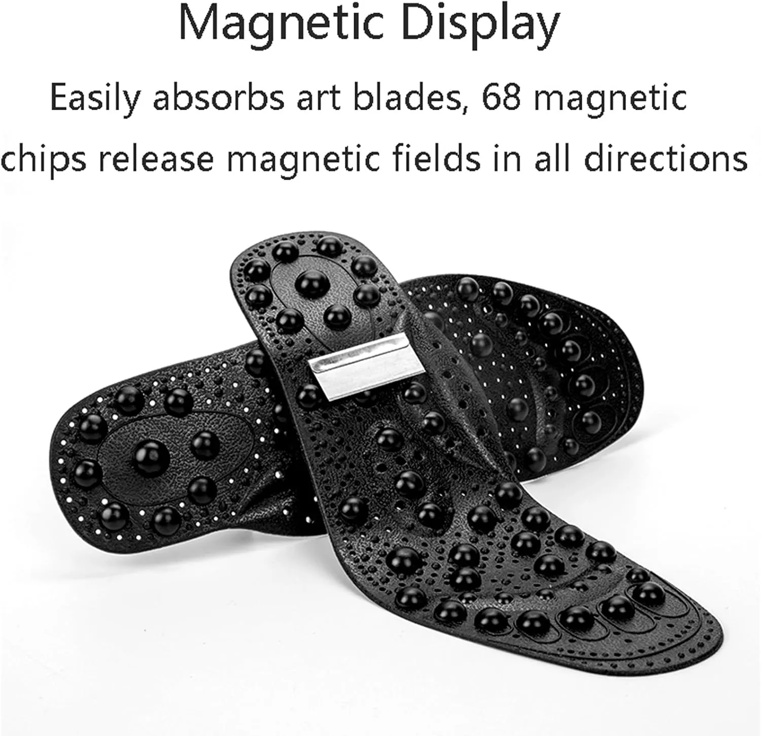 2 Pairs Acupressure Insoles Foot Massage Insoles Magnetic Insoles, Anti Fatigue Insoles, Acupressure Magnetic Insoles, Pad Foot Therapy Reflexology for Men Women,S,White