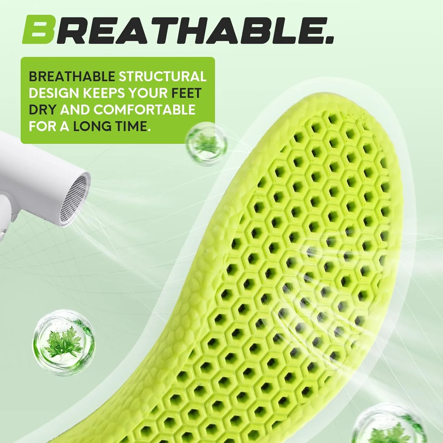 2 Pairs Comfort Insoles, Feature Foam Cushioning That rebounds with Each Step. Multi-Layer Shock-Absorbing Design Reduces Foot Pressure and Pain