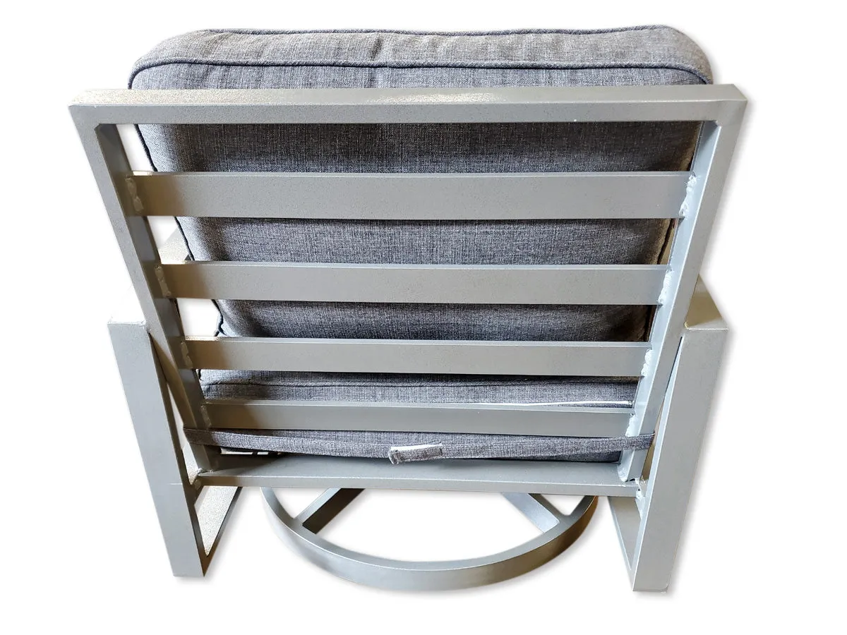 2 Units Aluminum Frame Swivel Rocker Outdoor Patio Furniture Chair Brown or Grey Frame