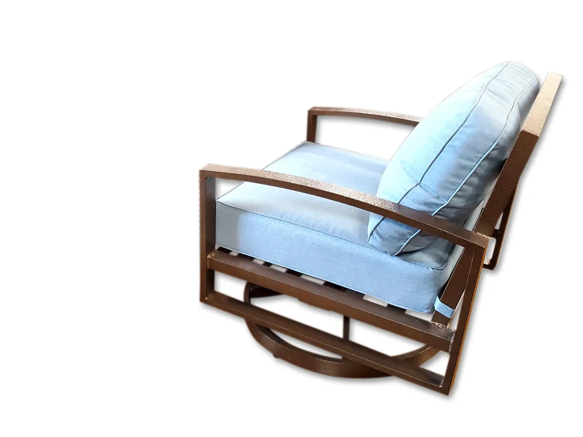 2 Units Aluminum Frame Swivel Rocker Outdoor Patio Furniture Chair Brown or Grey Frame