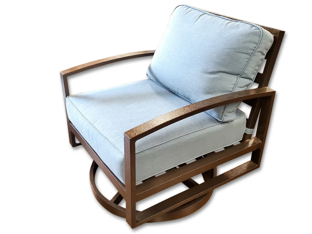 2 Units Aluminum Frame Swivel Rocker Outdoor Patio Furniture Chair Brown or Grey Frame