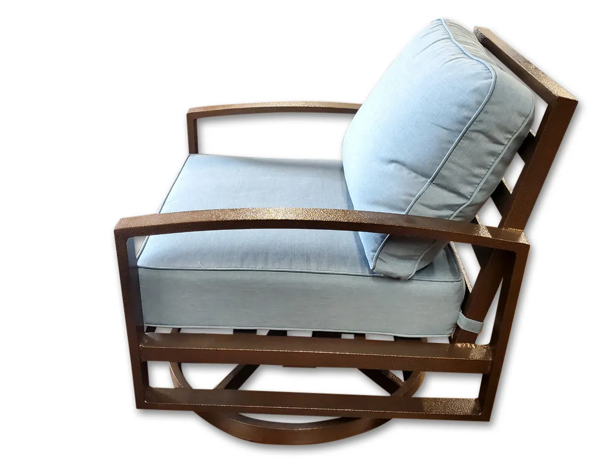 2 Units Aluminum Frame Swivel Rocker Outdoor Patio Furniture Chair Brown or Grey Frame