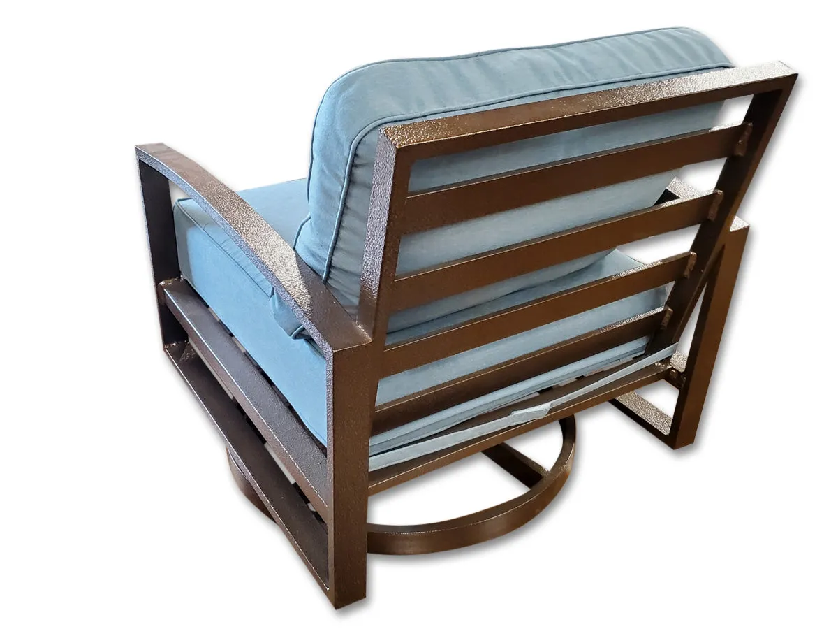 2 Units Aluminum Frame Swivel Rocker Outdoor Patio Furniture Chair Brown or Grey Frame