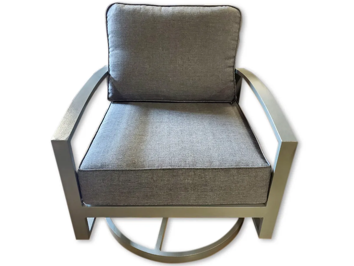2 Units Aluminum Frame Swivel Rocker Outdoor Patio Furniture Chair Brown or Grey Frame