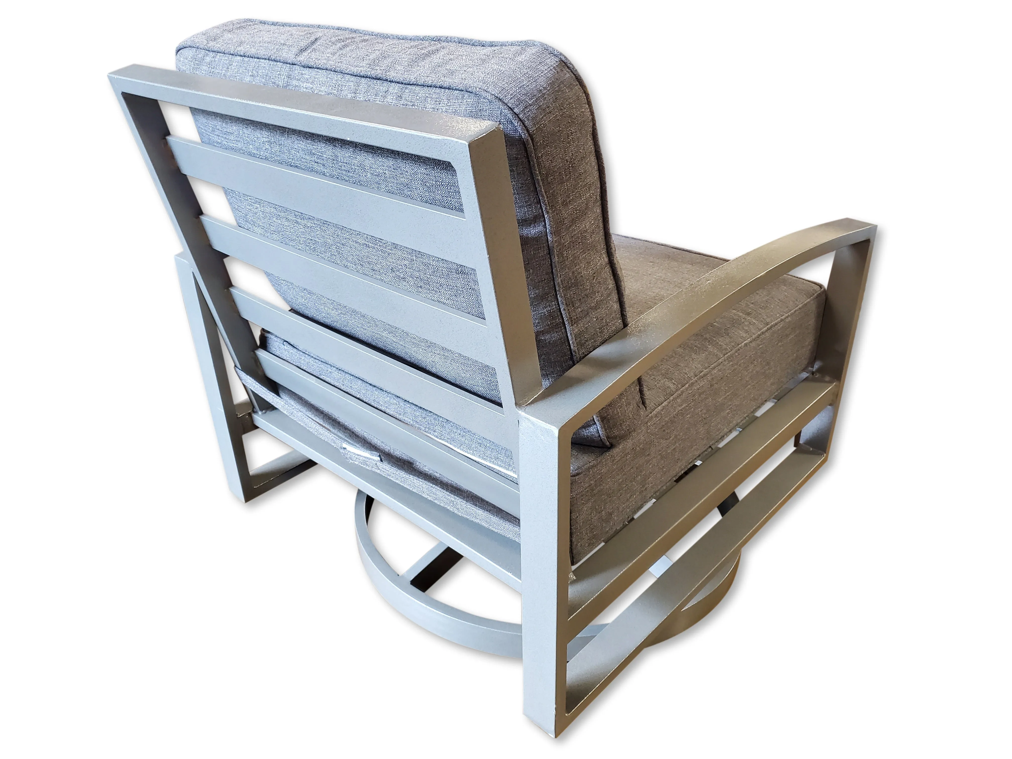 2 Units Aluminum Frame Swivel Rocker Outdoor Patio Furniture Chair Brown or Grey Frame