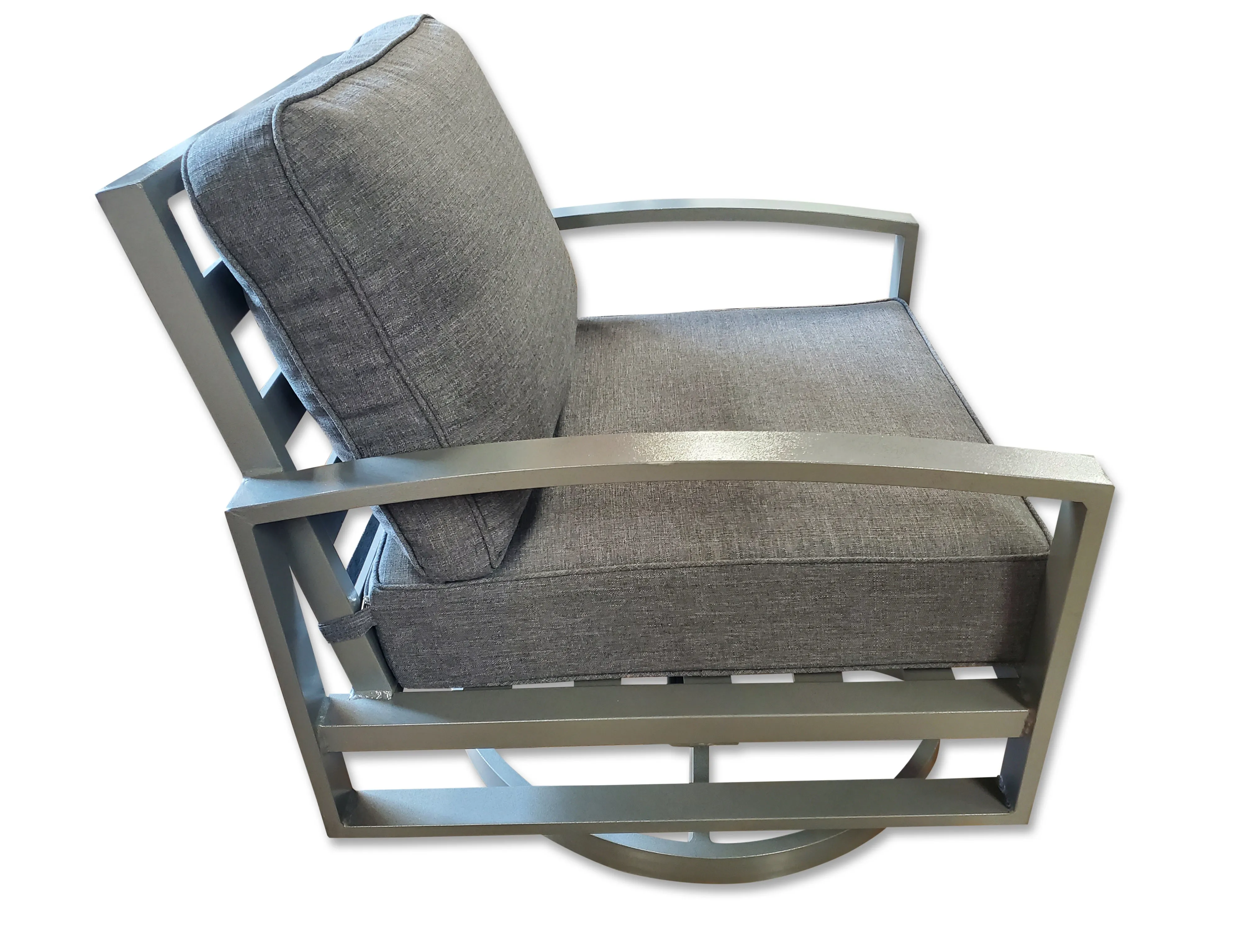 2 Units Aluminum Frame Swivel Rocker Outdoor Patio Furniture Chair Brown or Grey Frame