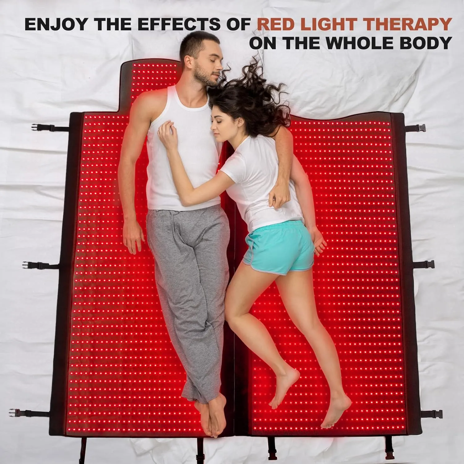 2025 Upgraded 75"x 33.5'' Dual Wavelength LED Beads 660nm&850nm Red Light Therapy Blanket Full Body, Used to Face and Body Pain Relief Skin Health Personal Care