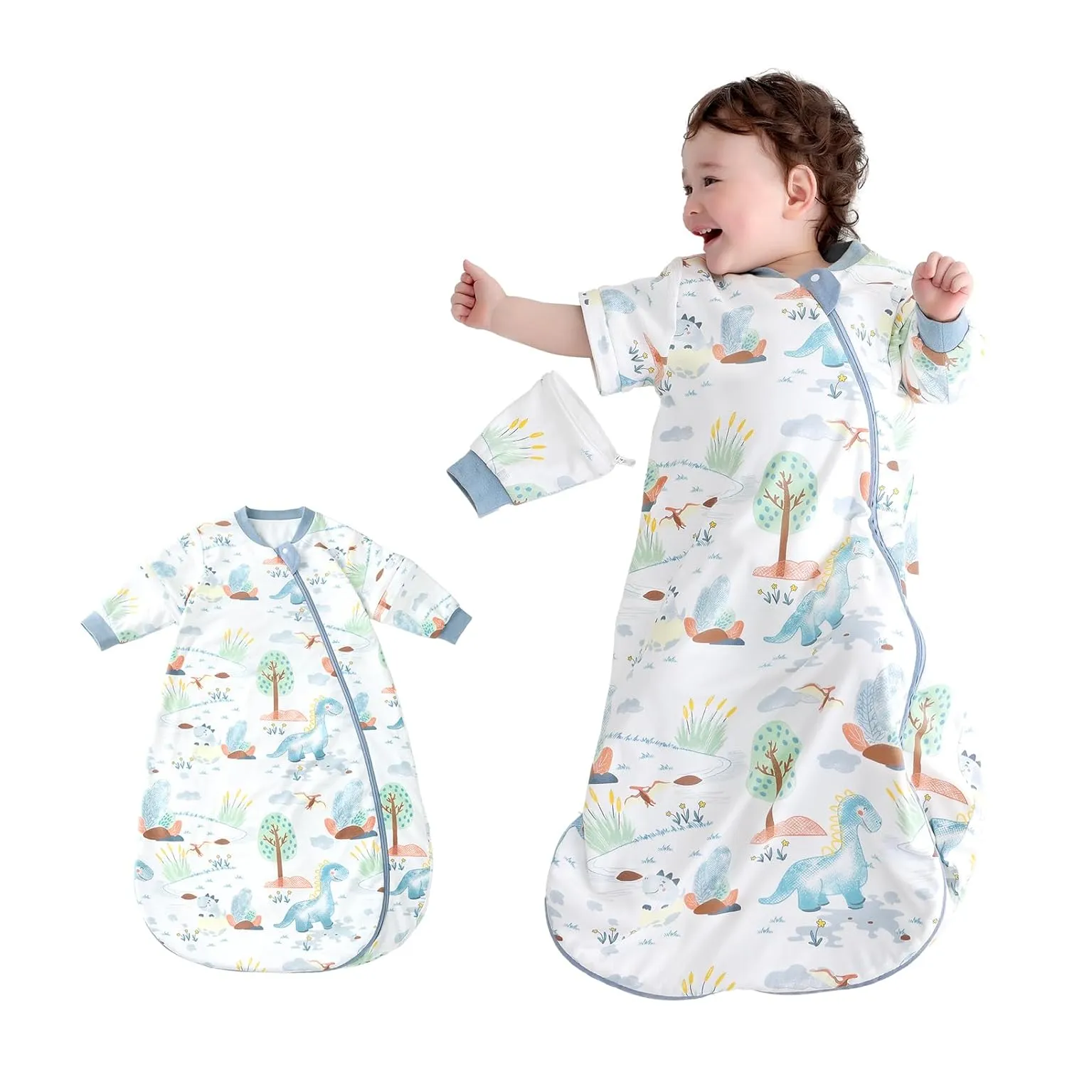 2.5 TOG Baby Sleep Sack for Winter 6-12 Months - Super Warm Quilted Wearable Blanket with Removable Sleeves, Two-Way Zipper for Easy Diaper Changes, Soft & Cozy Infant Sleeping Bag