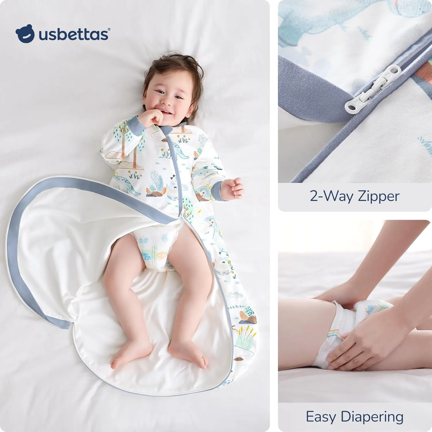 2.5 TOG Baby Sleep Sack for Winter 6-12 Months - Super Warm Quilted Wearable Blanket with Removable Sleeves, Two-Way Zipper for Easy Diaper Changes, Soft & Cozy Infant Sleeping Bag