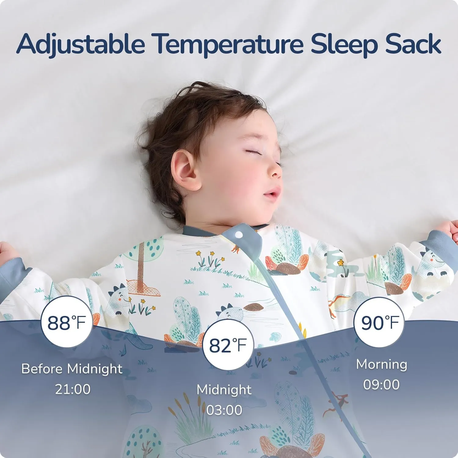 2.5 TOG Baby Sleep Sack for Winter 6-12 Months - Super Warm Quilted Wearable Blanket with Removable Sleeves, Two-Way Zipper for Easy Diaper Changes, Soft & Cozy Infant Sleeping Bag