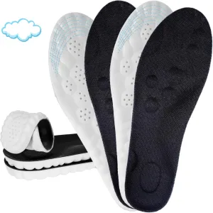 2Pairs 4D Cloud Soles for Men, Comfortable Steppers Insoles for Men Plantar Fasciitis Insoles Men Cloudsole Insoles for Men, Soft Gel Insoles for Men Orthopedic Insoles for Men and Women (Black 9-10)