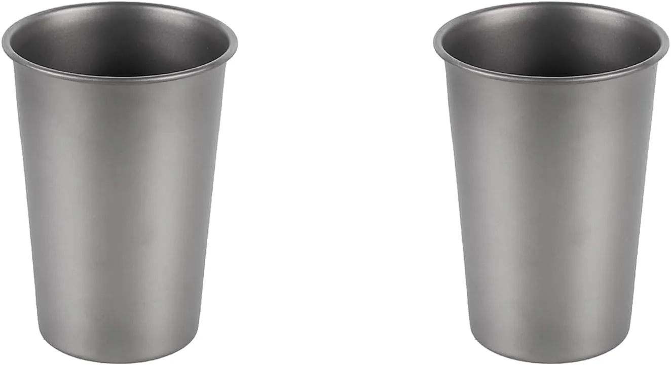 2X Camping Titanium Beer Mug Cup Tourist Tableware Picnic Outdoor Kitchen Equipment Travel Cooking Cookware Hiking 300Ml