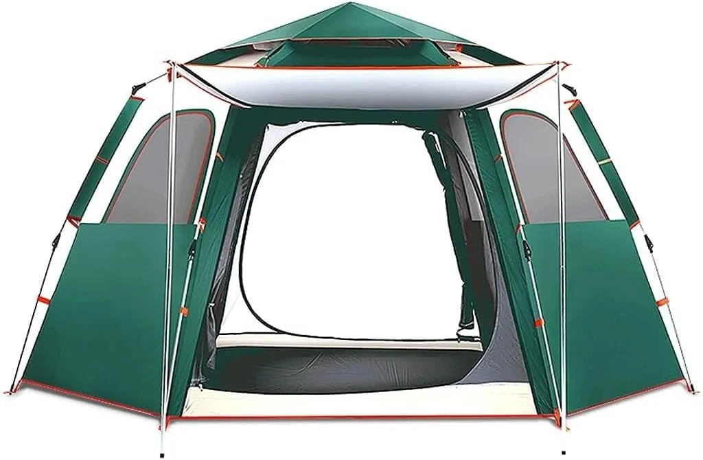 3-4 Person Family Camping Dome Tent - Waterproof Instant Pop-Up Tent with Ventilated Windows, UV Protection, Breathable, Easy Setup for Hiking, Fishing, and Picnics