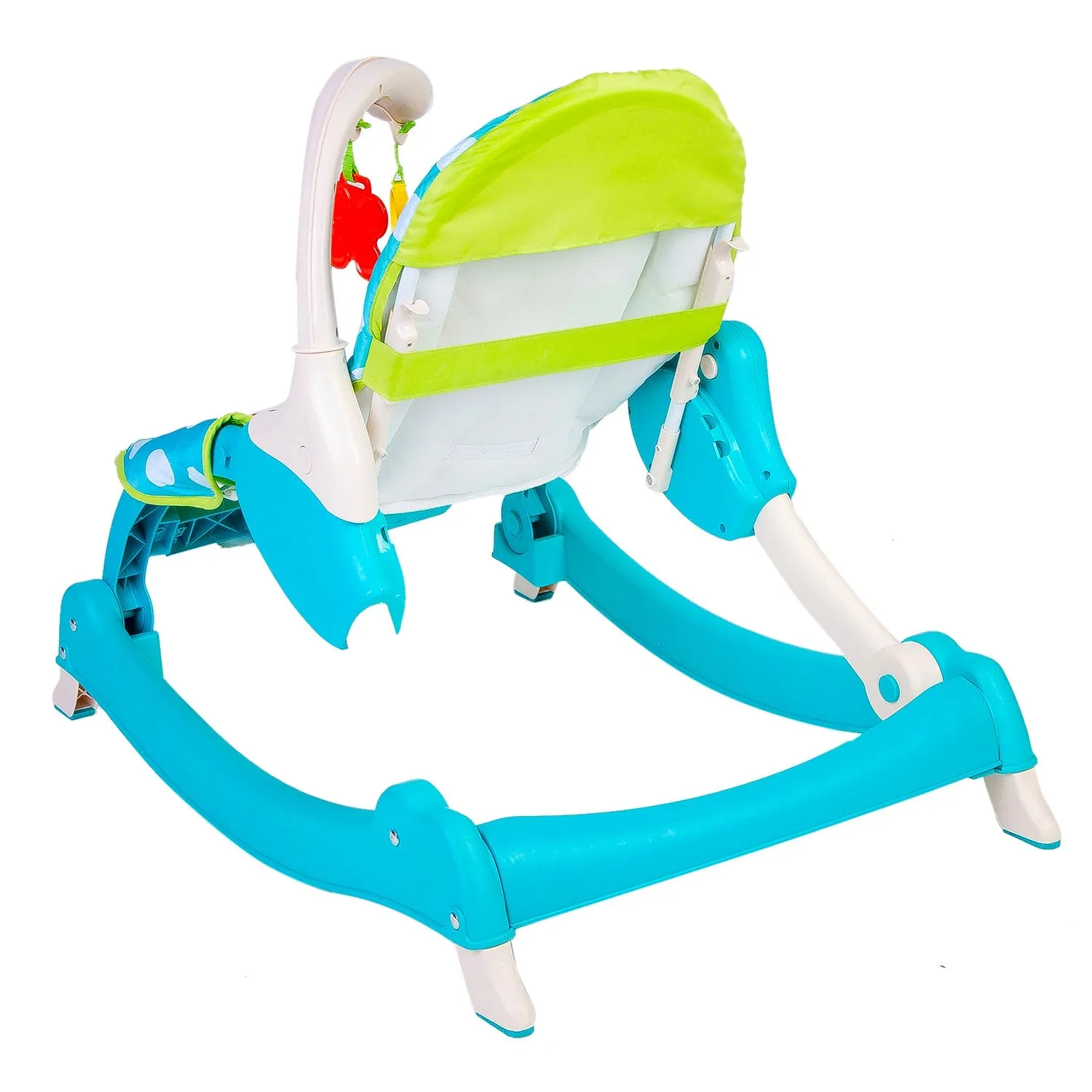 3 Adjustable Level Backrest Musical Baby Rocking Chair Blue Polka Dot