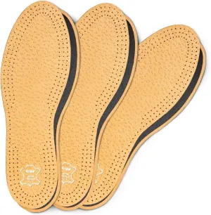 3 Pair Pack Pecari Carbon Shoe Insoles Set, Vegetable Tanned Sheepskin Leather with Activated Carbon Charcoal, Elegant and Comfortable, Kaps (Women / 9 US / 40 EUR)