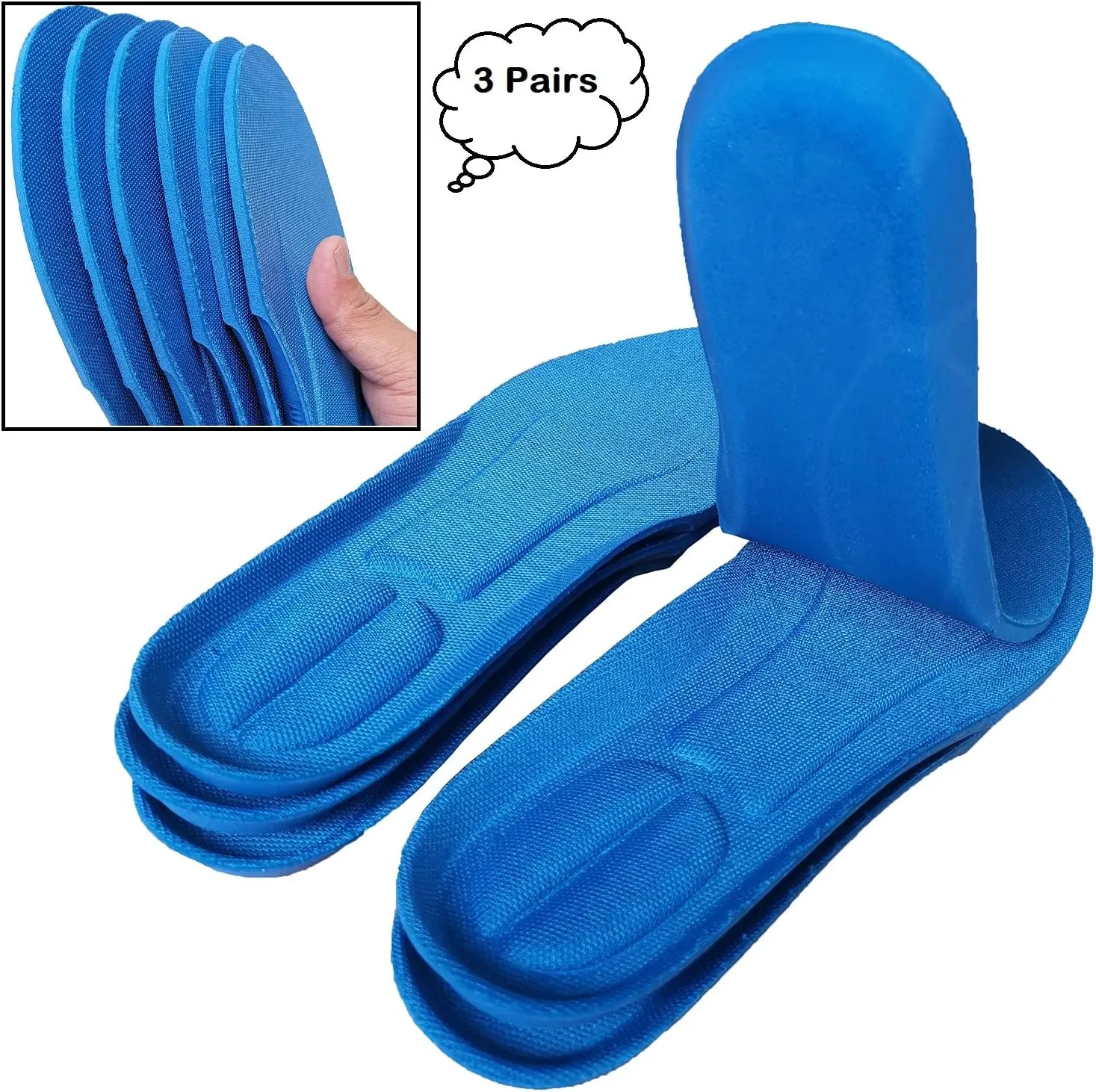 3 Pairs Shoe Insoles Women and Kids, Memory Foam Insoles, Replacement Insoles Cushion Shock Absorbing, Comfort Breathable Inner Soles (Big Kids 3.5-6 / Women 4.5-7)