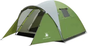 4 Man Tent Waterproof Double Layers Four Seasons Family Groups Camping Festival Unisex Outdoor Frame Tent with Fixed Groundsheet 4 Man Tent