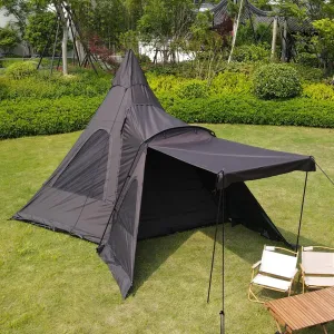 4 Person Luxury Outdoor Pyramid Tent for Family Camping Hiking Hunting Waterproof Windproof Glamping Tents