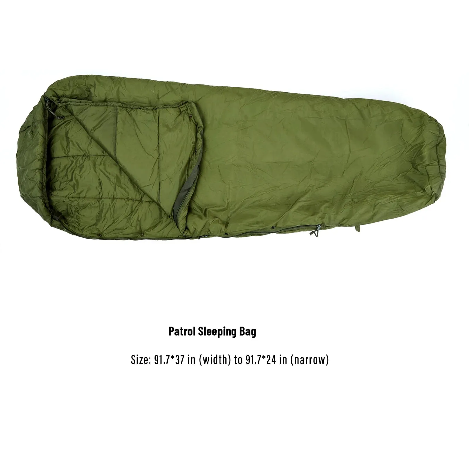 4-Piece Military Modular Sleeping Bag System -40℃ Extreme Cold, Waterproof Bivy Cover