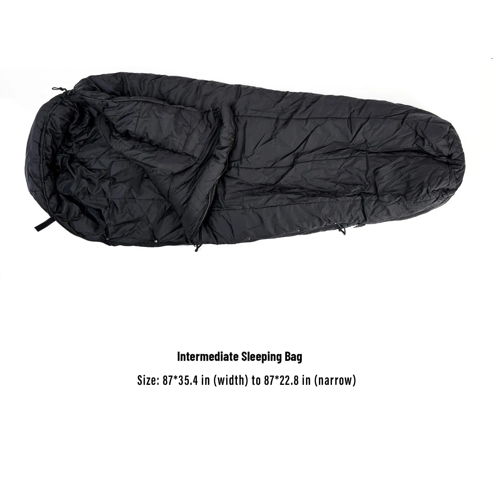 4-Piece Military Modular Sleeping Bag System -40℃ Extreme Cold, Waterproof Bivy Cover