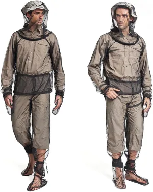 4 Pieces Mosquito Net Suit– Jacket Hood & Pants& Mitts & Socks Sets Light-Weight& Breathable Mesh Clothing for Men & Women, Ideal for Fishing, Hiking, Camping, Farming and Gardening (L/XL)