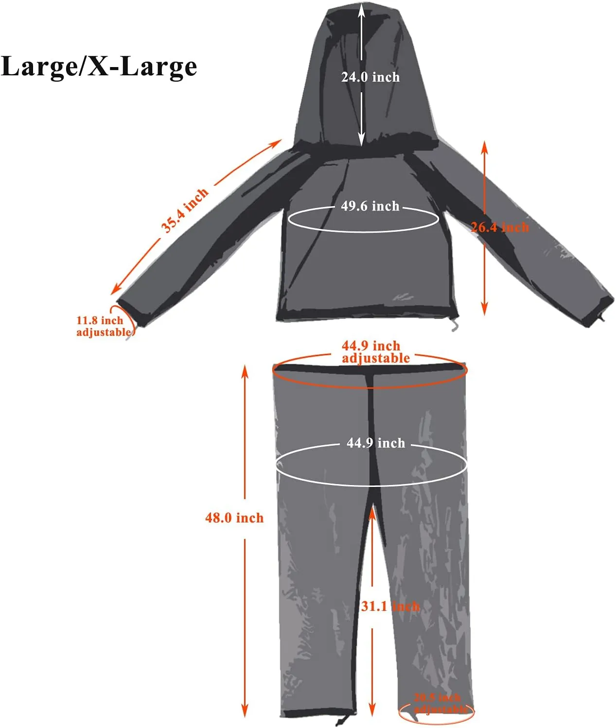 4 Pieces Mosquito Net Suit– Jacket Hood & Pants& Mitts & Socks Sets Light-Weight& Breathable Mesh Clothing for Men & Women, Ideal for Fishing, Hiking, Camping, Farming and Gardening (L/XL)