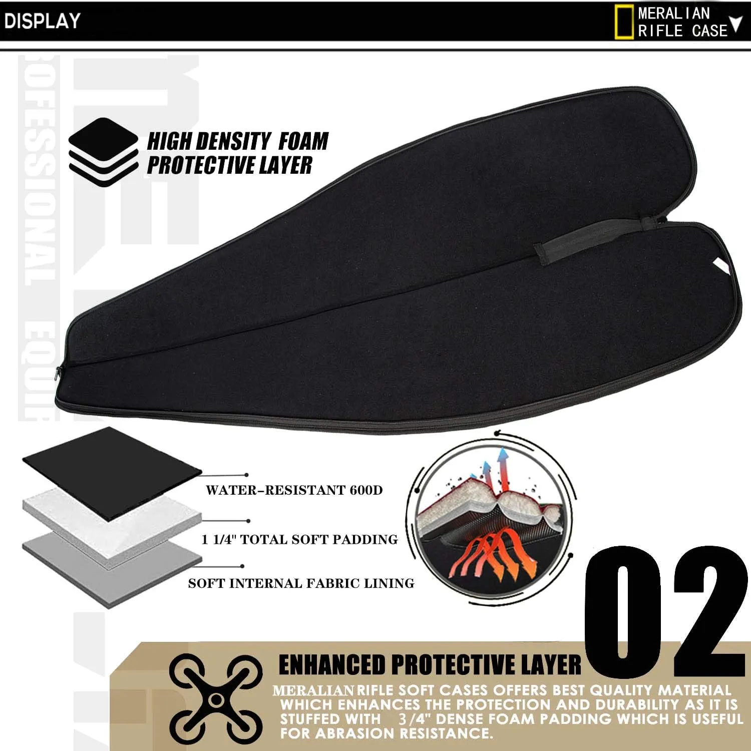 44/48/52 Inch Rifle Case,Water-Resistant Shotgun Case with Zipper Pocket for Scoped Rifles.
