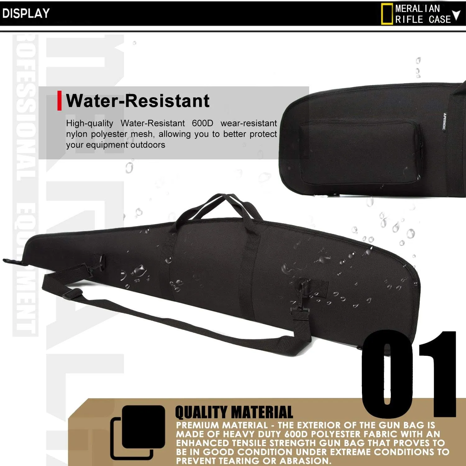 44/48/52 Inch Rifle Case,Water-Resistant Shotgun Case with Zipper Pocket for Scoped Rifles.