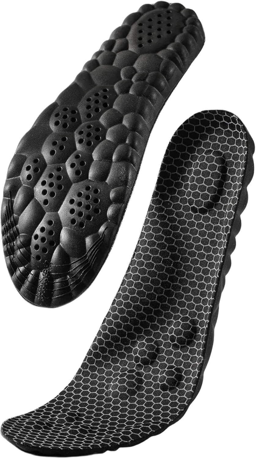 4D Cloud Technology Insole - Super Soft Comfort Insoles, Soft Foot Protection Cloud Feeling Insole, U-Shape Memory Foam Insoles, 4D Sports Memory Foam Insoles (Black-A, Men 11.5-12.5/Women 13-14)