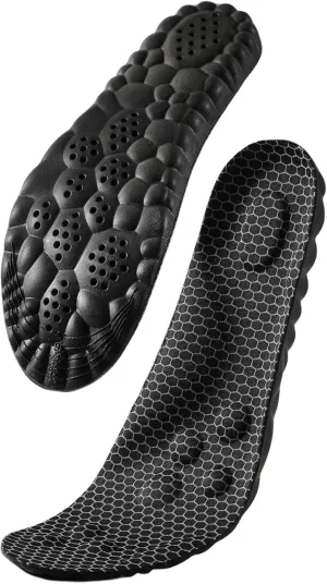 4D Cloud Technology Insole - Super Soft Comfort Insoles, Soft Foot Protection Cloud Feeling Insole, U-Shape Memory Foam Insoles, 4D Sports Memory Foam Insoles (Black-A, Men 11.5-12.5/Women 13-14)