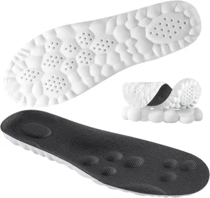 4D Cloud Technology Insole - Super Soft Comfort Insoles, Soft Foot Protection Cloud Feeling Insole, U-Shape Memory Foam Insoles, 4D Sports Memory Foam Insoles (Black, Men 8-8.5/Women 9.5-10)
