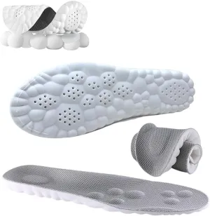 4D Cloud Technology Insole,New Super Soft Comfort Insoles,4D Sports Memory Foam Insoles Soft Foot Protection Cloud Feeling Insole (Gray, Men 11.5-12.5/Women 13-14)