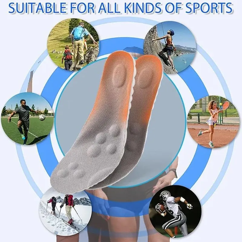 4D Cloud Technology Insole,New Super Soft Comfort Insoles,4D Sports Memory Foam Insoles Soft Foot Protection Cloud Feeling Insole (Gray, Men 11.5-12.5/Women 13-14)