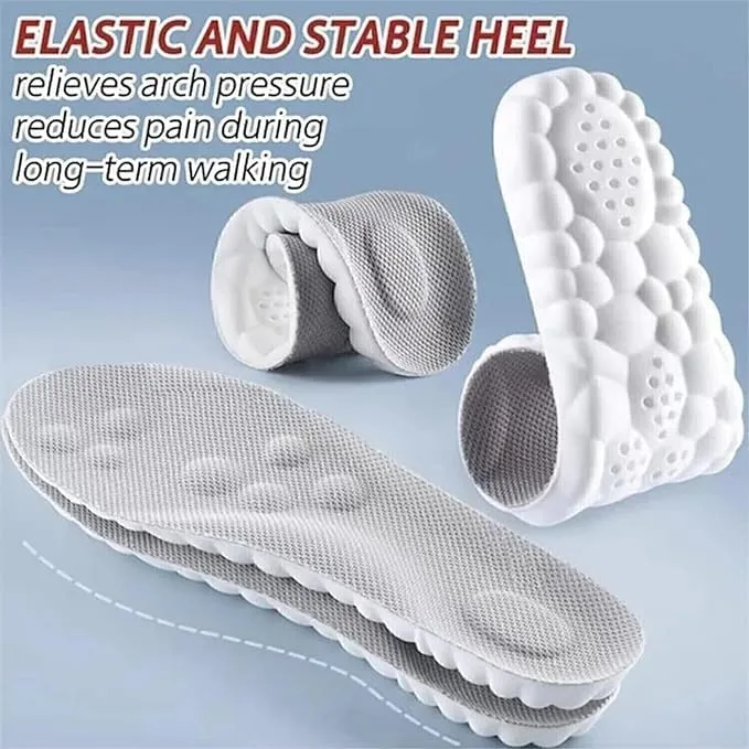 4D Cloud Technology Insole,New Super Soft Comfort Insoles,4D Sports Memory Foam Insoles Soft Foot Protection Cloud Feeling Insole (Gray, Men 11.5-12.5/Women 13-14)