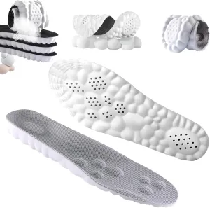 4D Insoles - 4D Cloud Technology Insole - Super Soft, Ultra Comfort Insoles, Plantar Fasciitis Insoles, 4D Sports Shoes Insoles, Acupoint Massage Insole for Foot & Joint Support (Gray, 9-10)