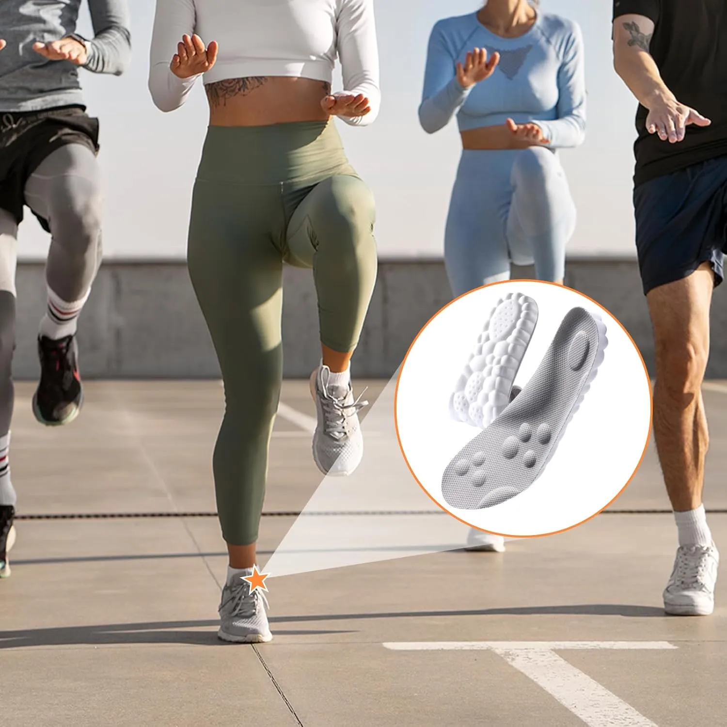 4D Insoles - 4D Cloud Technology Insole - Super Soft, Ultra Comfort Insoles, Plantar Fasciitis Insoles, 4D Sports Shoes Insoles, Acupoint Massage Insole for Foot & Joint Support (Gray, 9-10)