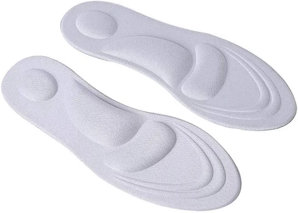 4D Stretch Breathable Deodorant Running Cushion Insoles for Feet Man Women Insoles for Shoes Sole Orthopedic Pad(Gray,35to39)