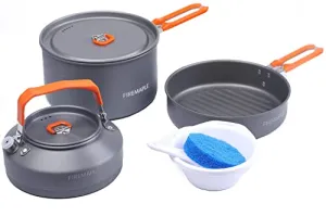 4pcs Camping Cookware,Cookware Kit,Outdoor Cookware Set w/ Pots,Kettle