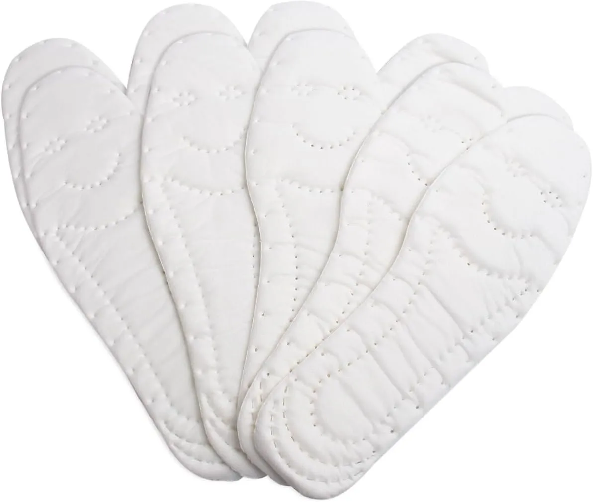 5 Pairs Disposable Shoes Insoles Cotton Foot Pads Breathable Comfortable for Women Men Sports Leisure Travel