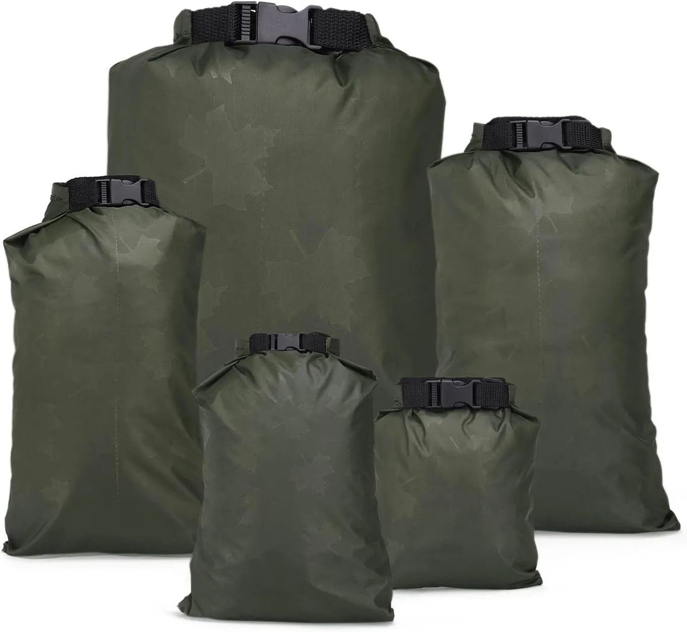 5Pcs Adjustable Outdoor Waterproof Packing Bag Camping Rafting Storage Dry Pack 1.5-10L